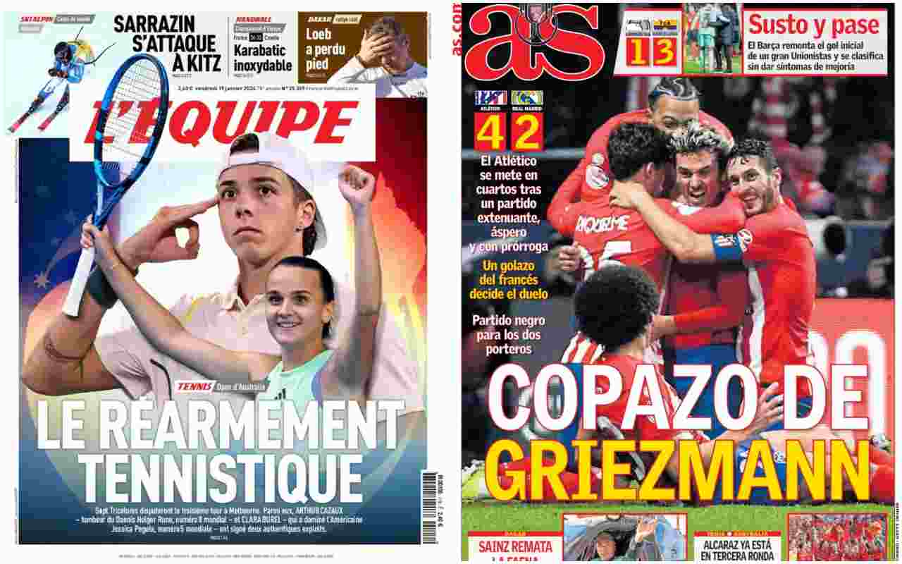 Rassegna stampa, le prime pagine dei quotidiani sportivi esteri del 19 gennaio 2024