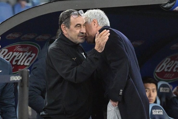 Sarri con Mourinho