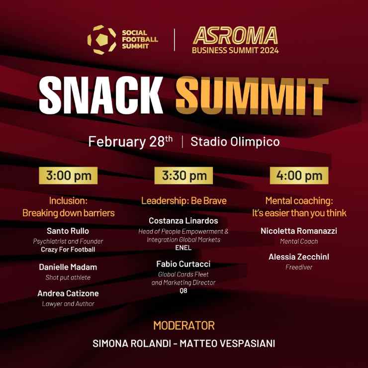 Roma Snack Summit: il programma