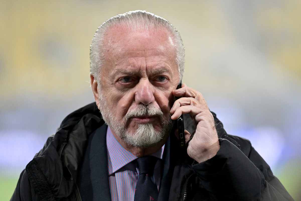 Aurelio De Laurentiis prima di Barcellona-Napoli