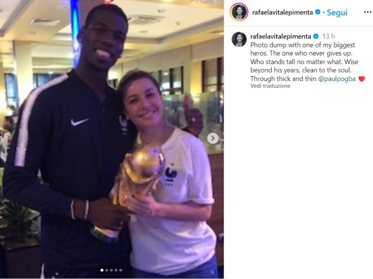 "Pulito nell'anima": la dedica di Rafaela Pimenta