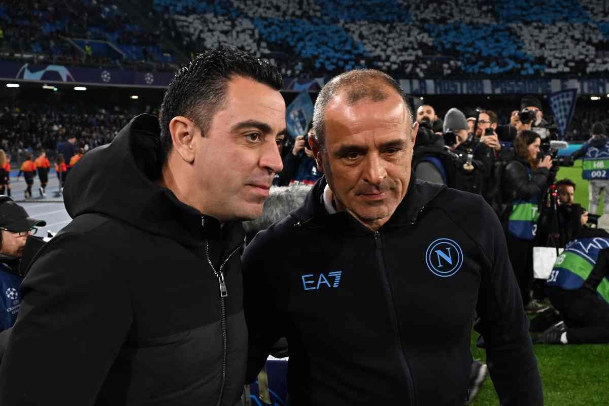 xavi e calzona in napoli-barcellona