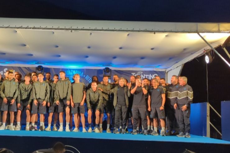 La presentazione dello staff del Napoli a Dimaro 