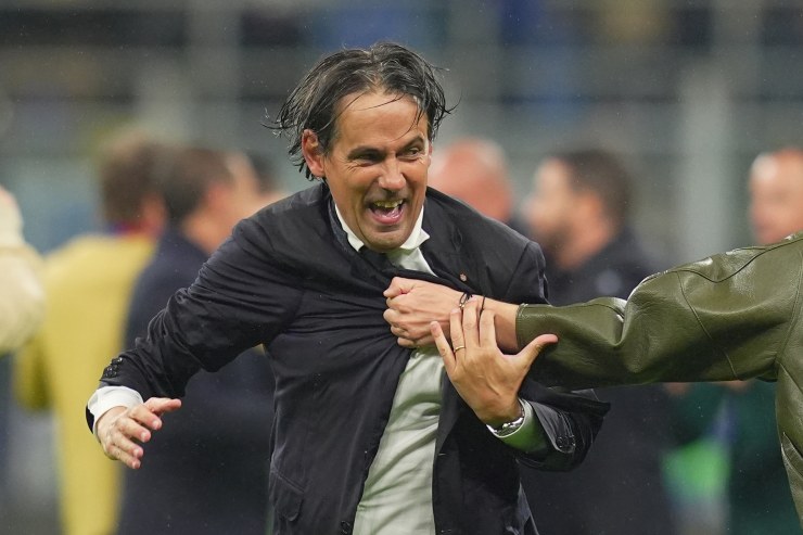 Inzaghi esulta dopo Inter-Barcellona