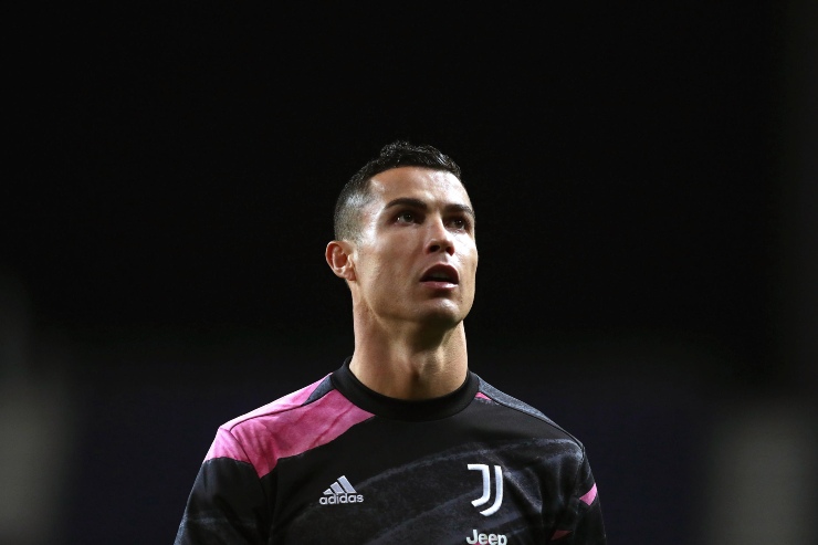 Cristiano Ronaldo in maglia d'allenamento della Juve 