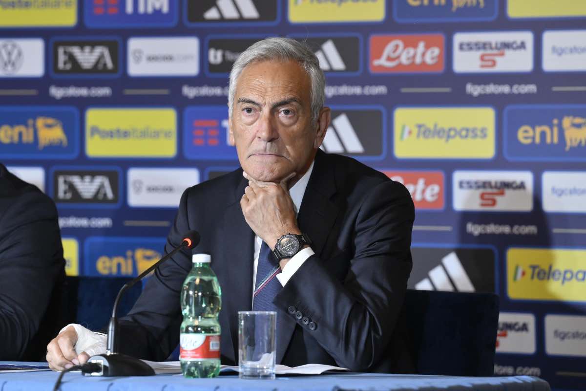 Gabriele Gravina in conferenza stampa