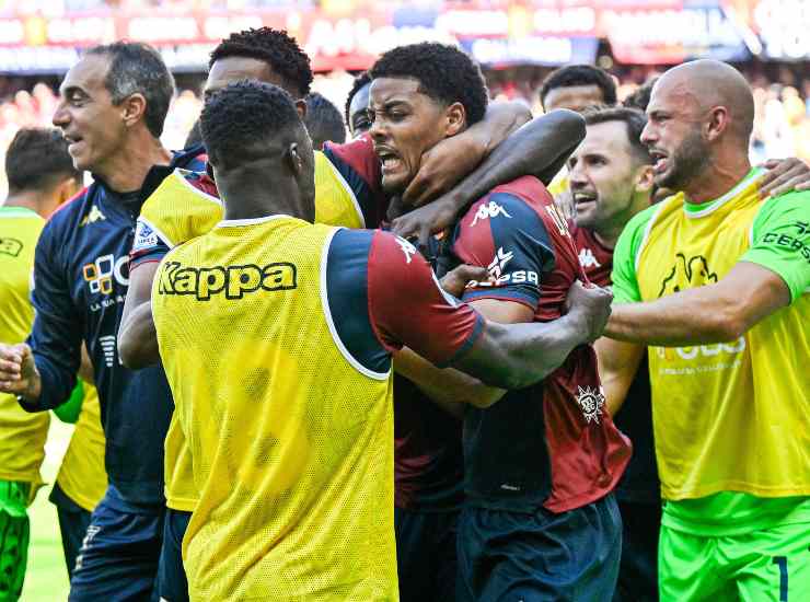 De Winter esulta insieme ai compagni