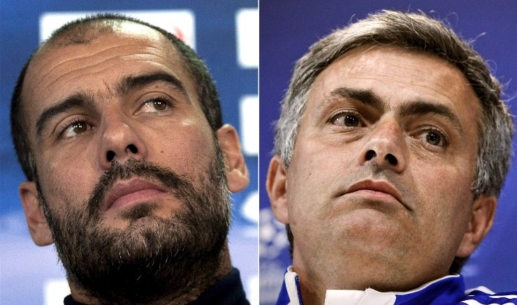 Guardiola e Mourinho in primo piano
