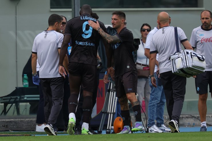 Romelu Lukaku dopo l'infortunio