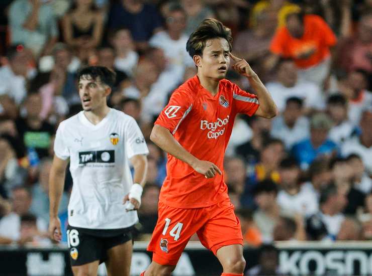 Kubo esulta dopo una rete