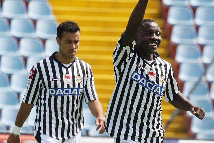 Asamoah e Quagliarella esultano ai tempi dell'Udinese 