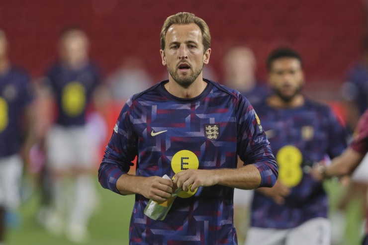 Kane nel pre partita con l'Inghilterra 