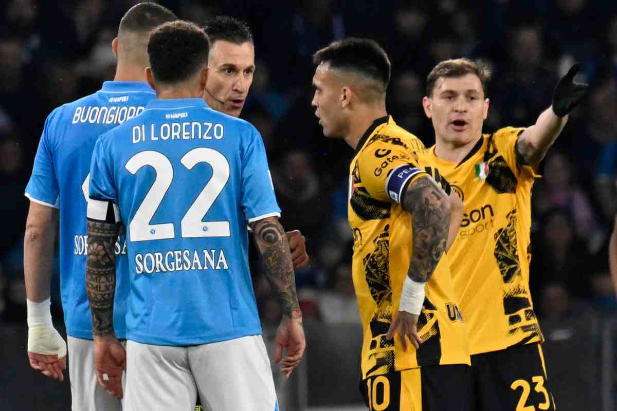 Lautaro Martinez e Giovanni Di Lorenzo nell'ultimo Napoli-Inter