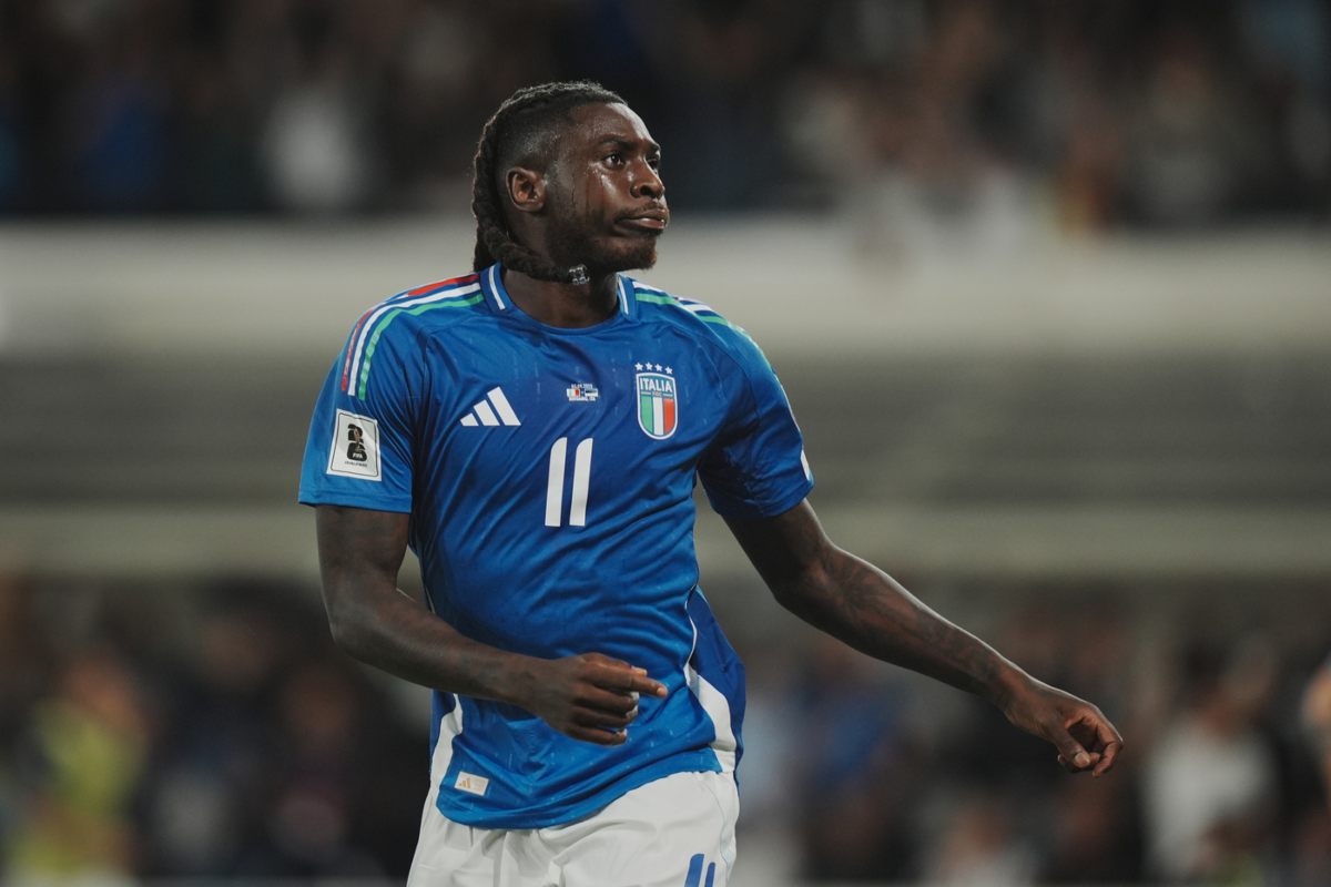 Moise Kean esulta con la maglia dell'Italia