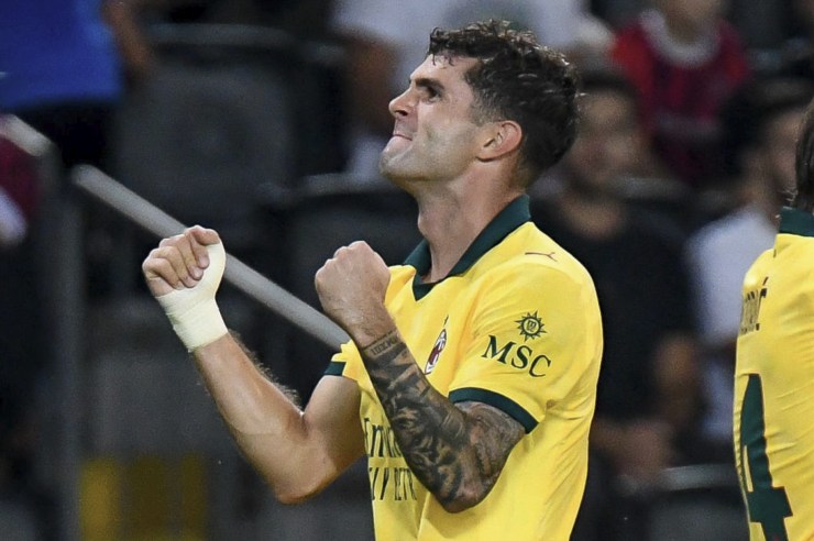 Christian Pulisic esulta per la doppietta all'Udinese