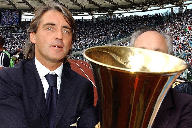 Roberto Mancini alza la Coppa Italia 