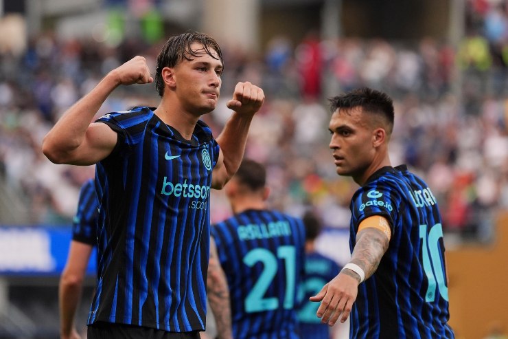 Pio Esposito esulta dopo il gol al Mondiale per Club