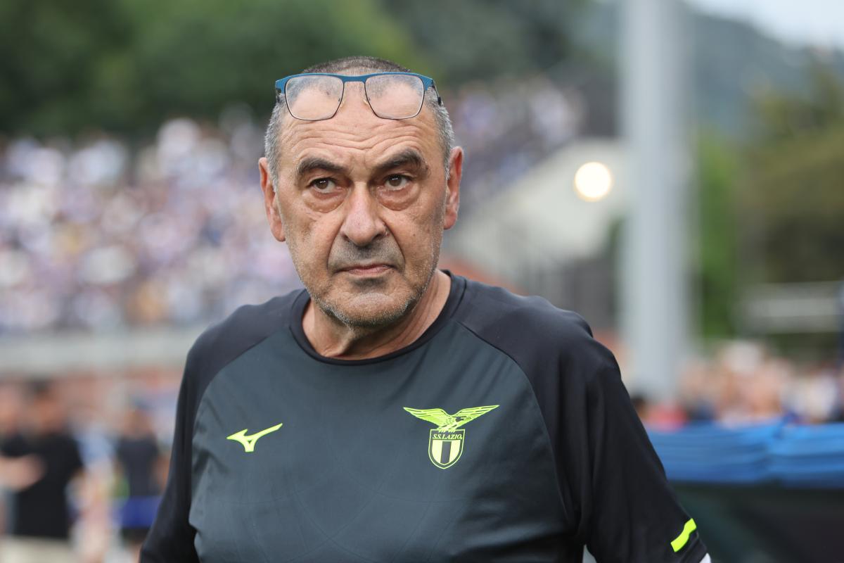 Sarri prima di una gara della Lazio