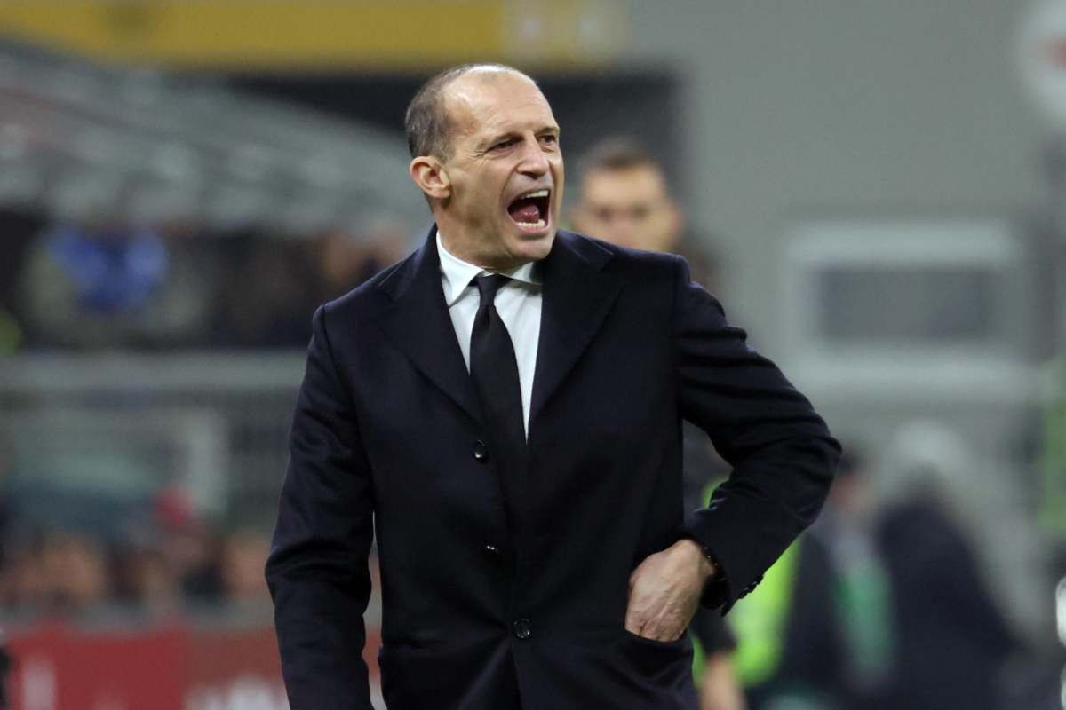 Allegri durante una partita del Milan
