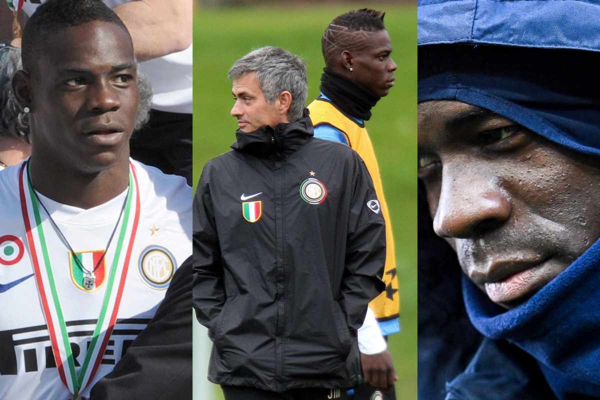 Balotelli con Mourinho