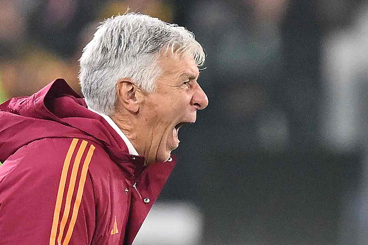 Gasperini durante una partita della Roma