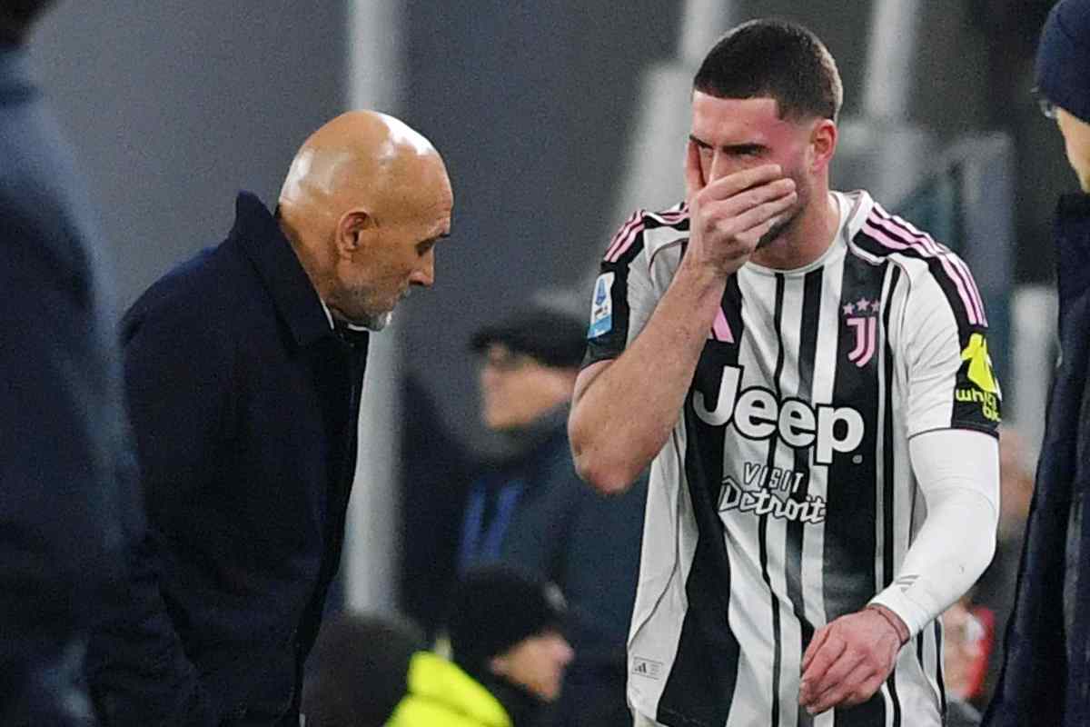 Vlahovic subito dopo l'infortunio