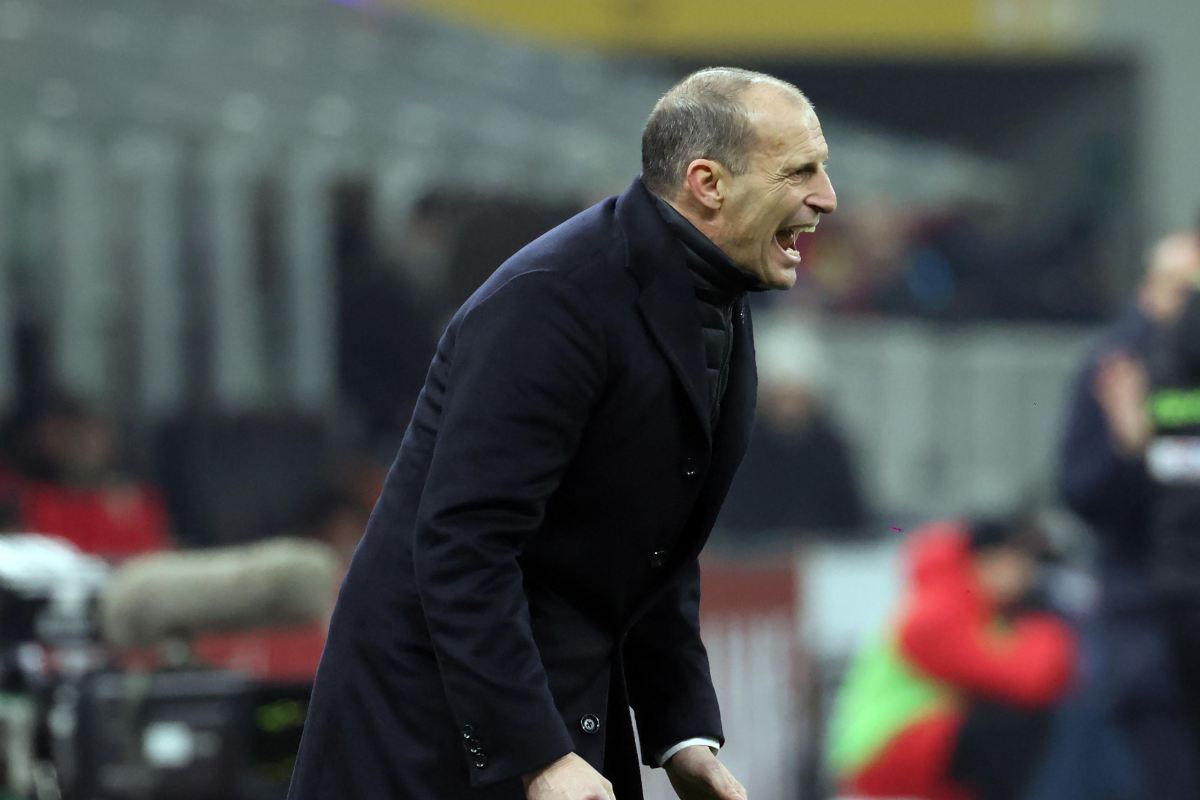 Allegri durante una partita del Milan