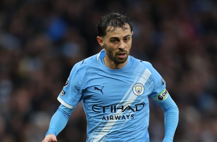 Bernardo Silva in azione con il Manchester City