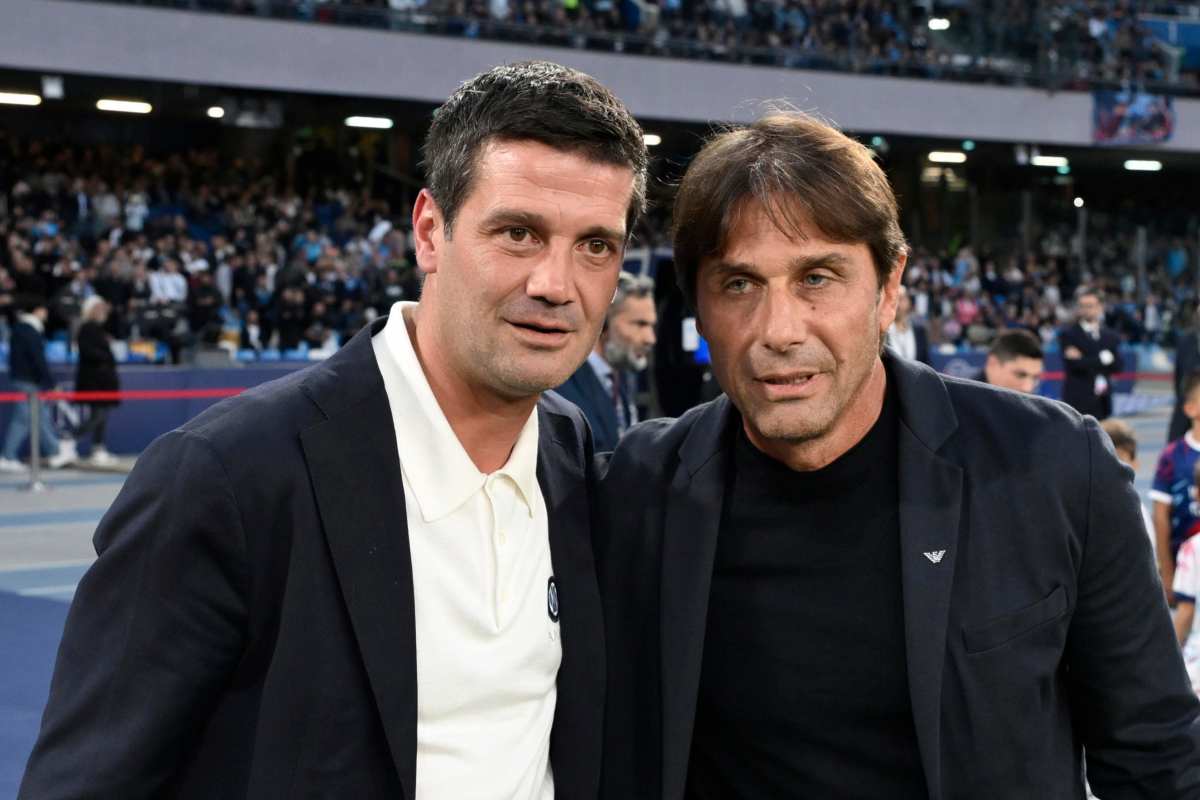 Chivu e Conte prima di Napoli-Inter