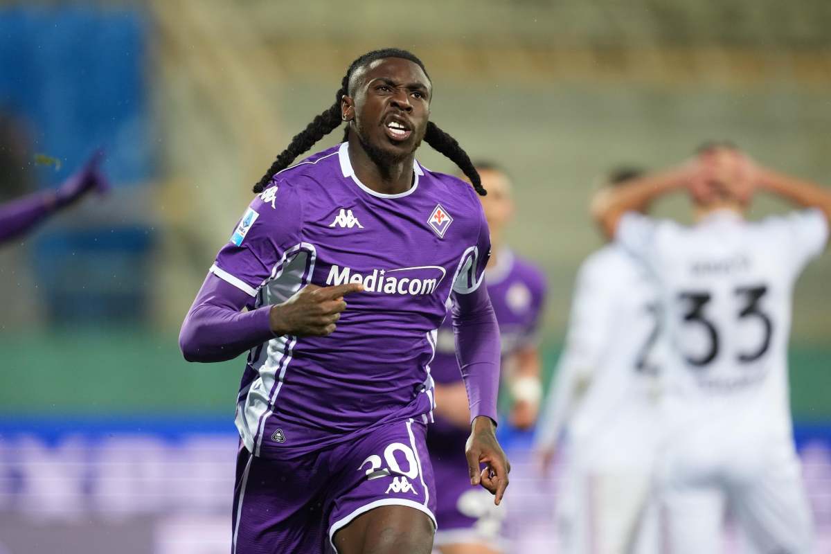 Kean durante una partita della Fiorentina