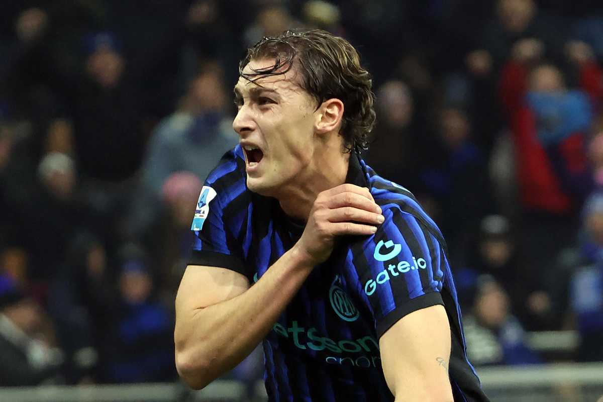 Pio Esposito esulta dopo il gol in Inter-Lecce