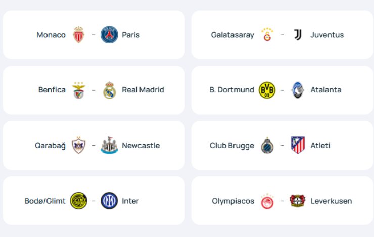 Tabellone playoff Champions