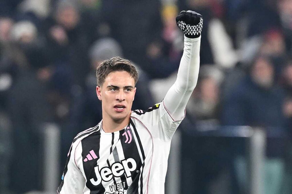 Yildiz esulta dopo un gol con la Juve