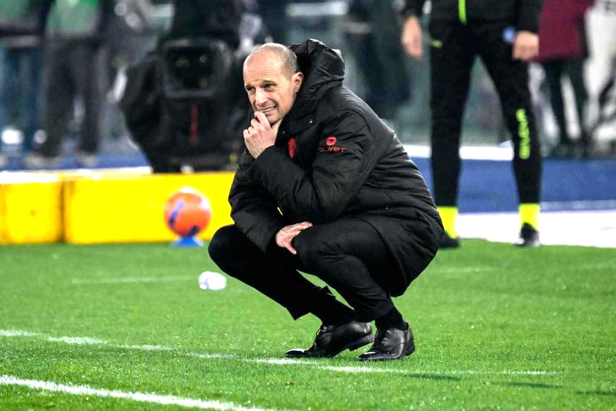 Allegri durante una partita del Milan