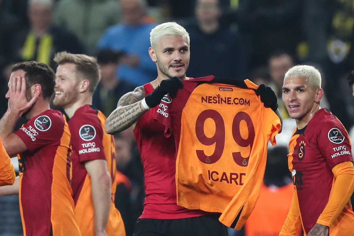 Icardi dopo un gol con il Galatasaray