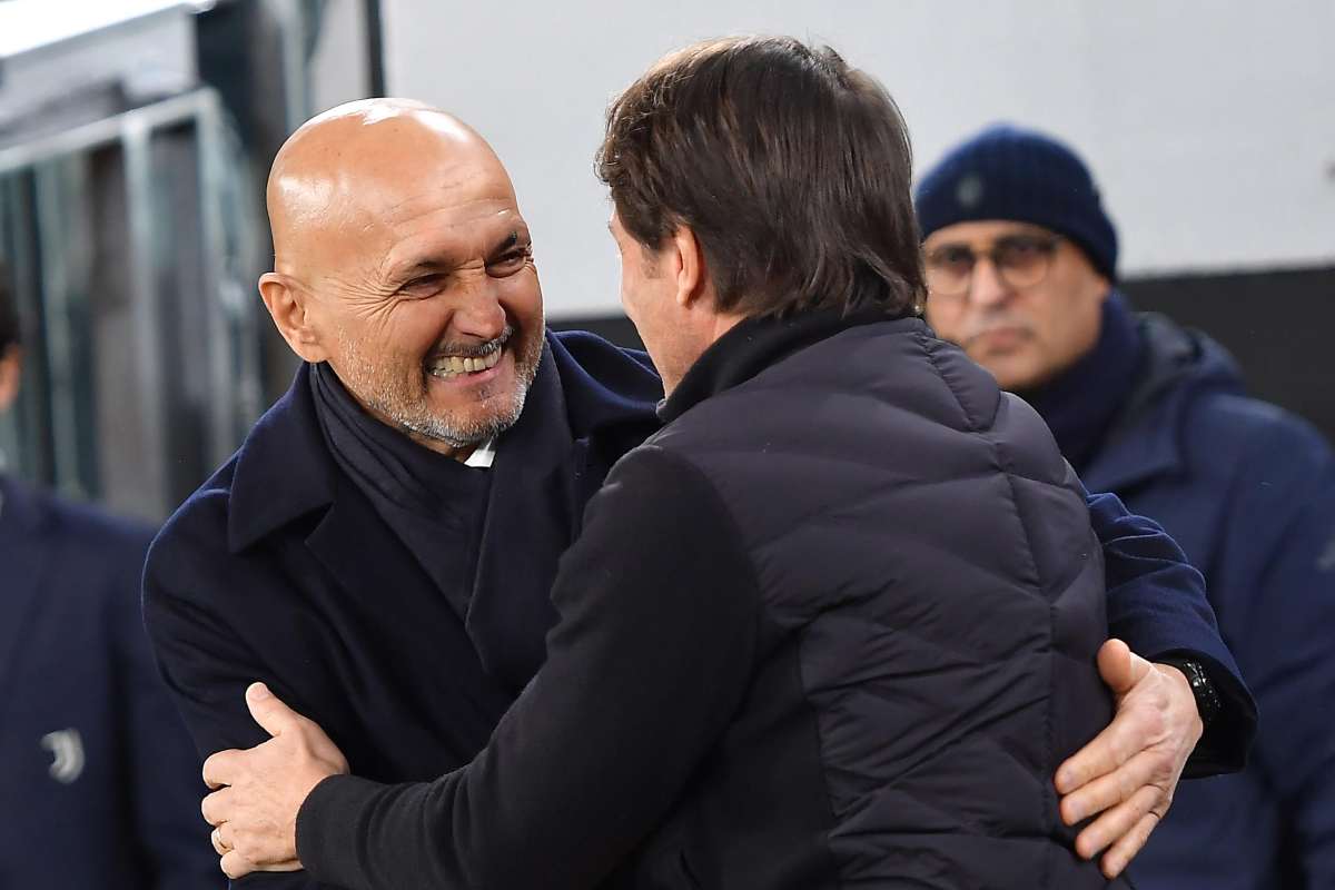 Spalletti saluta Conte prima di Juve-Napoli