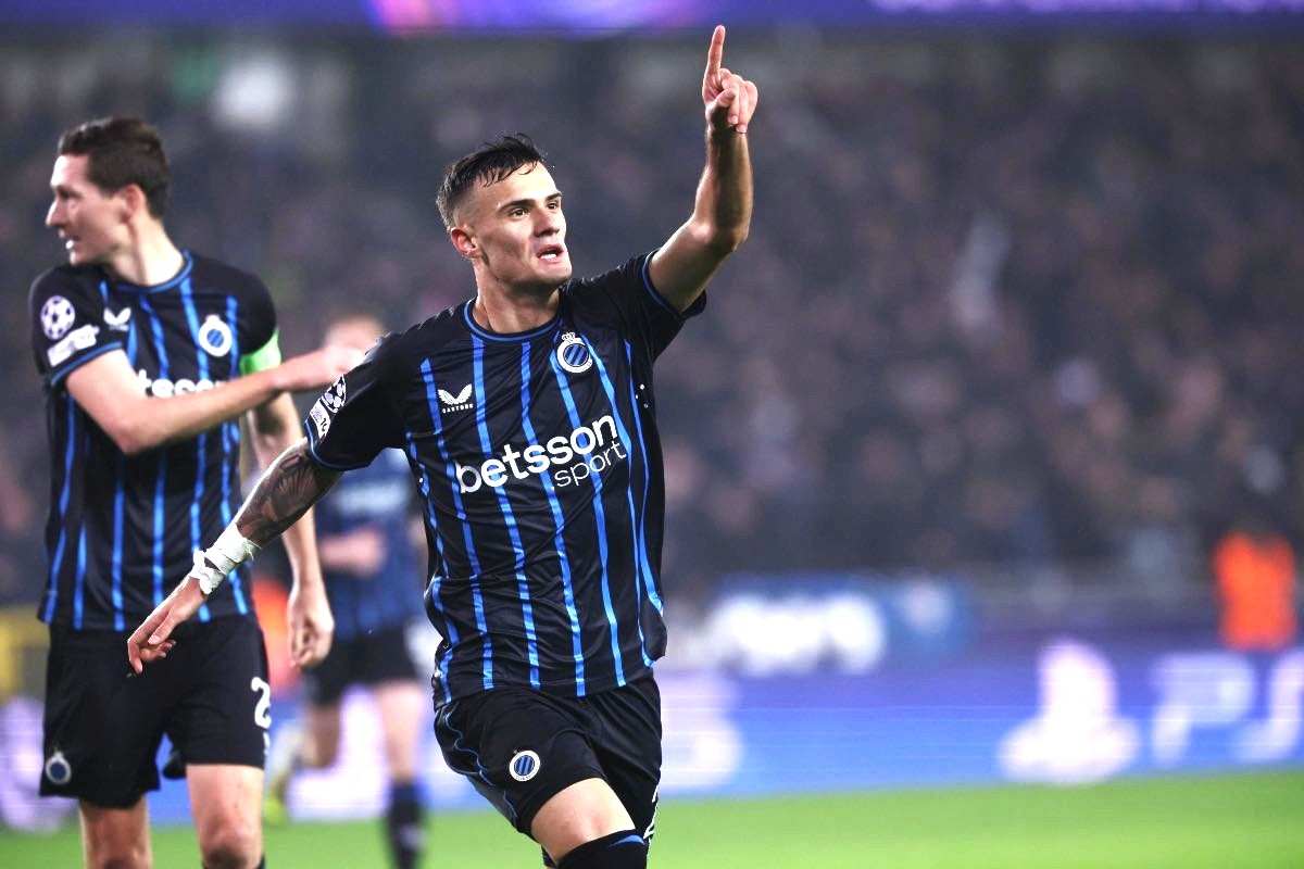 Stankovic esulta dopo un gol col Brugge
