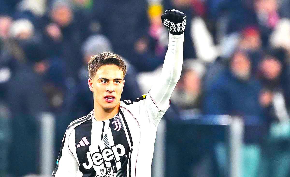 Yildiz esulta dopo un gol con la Juve