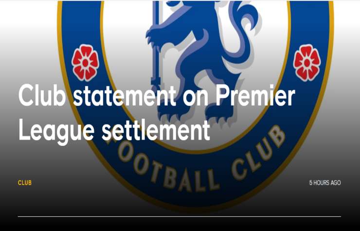 Screen sito ufficiale Chelsea