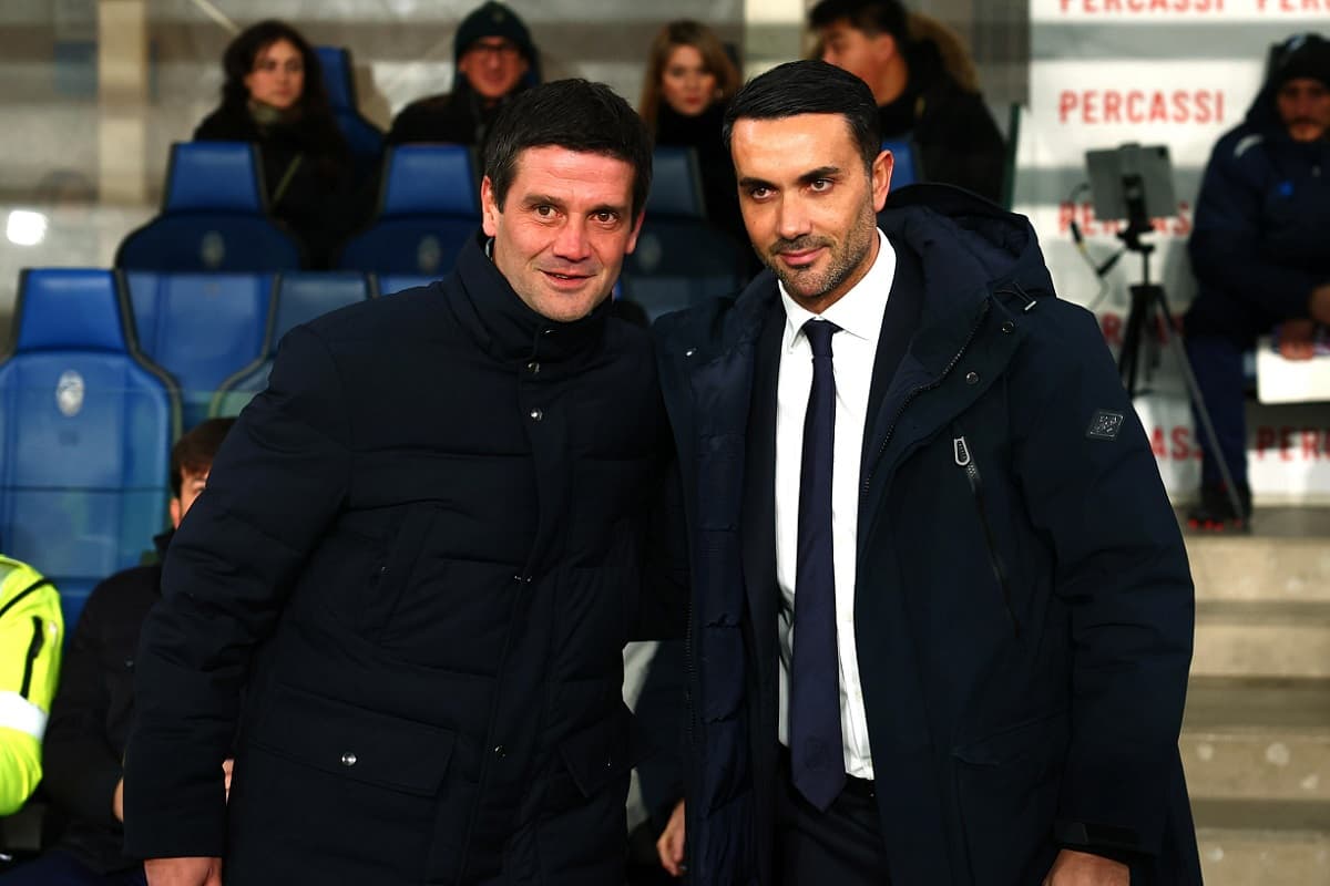 Chivu e Palladino prima di Atalanta-Inter