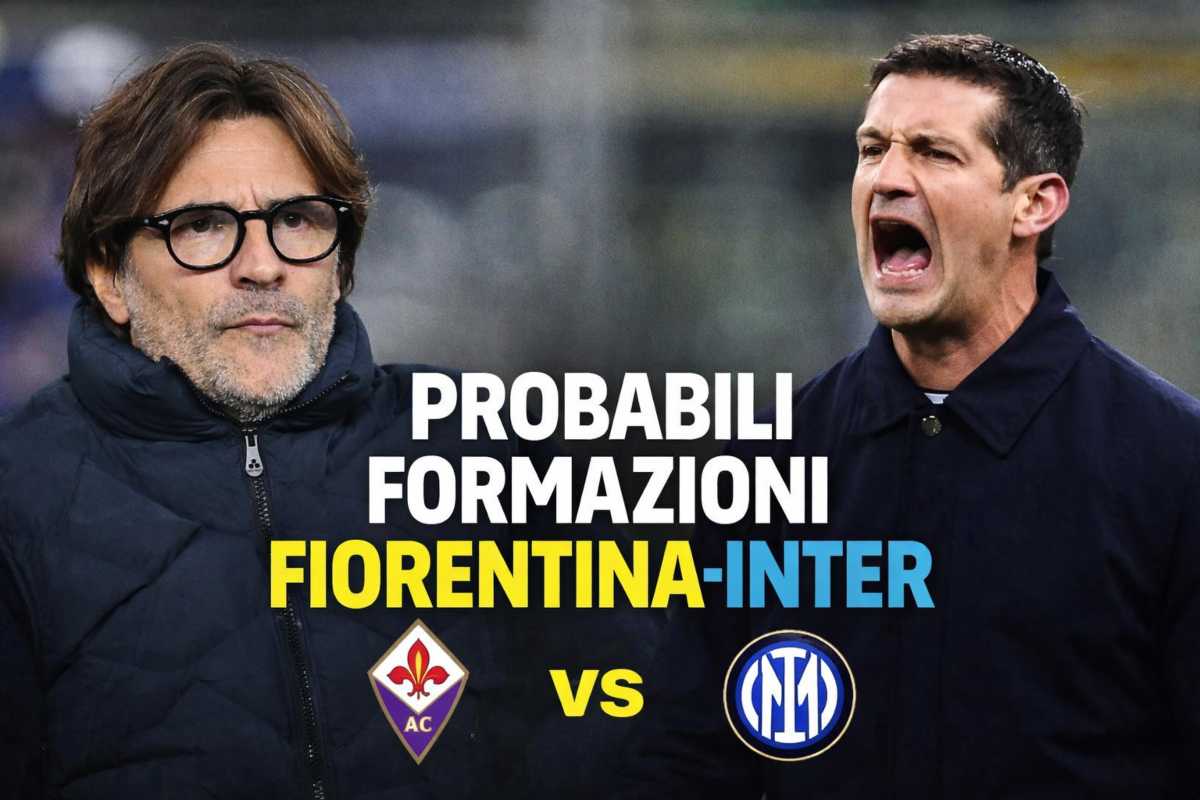 Grafica probabili formazioni Fiorentina-Inter