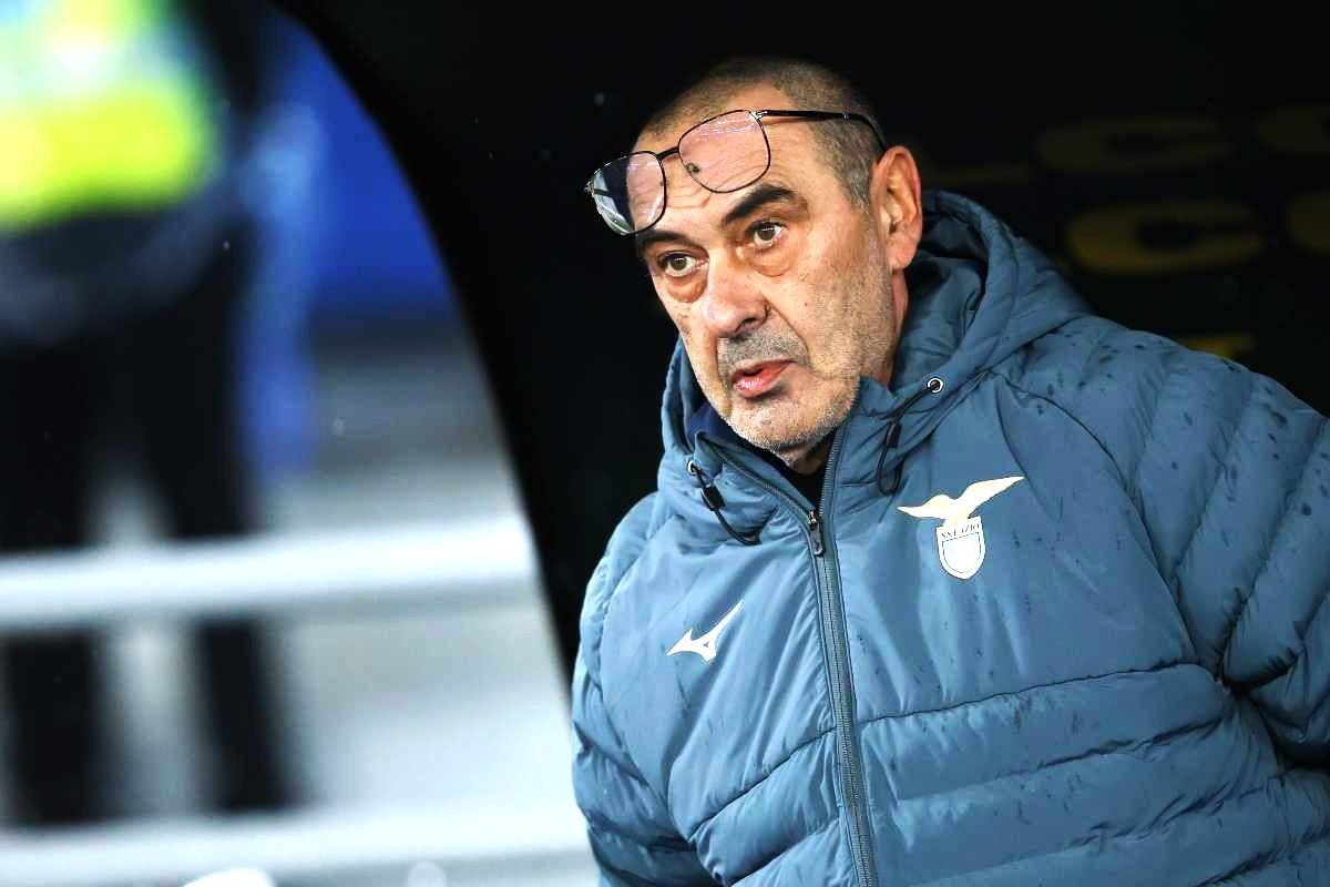 Sarri prima di una partita della Lazio