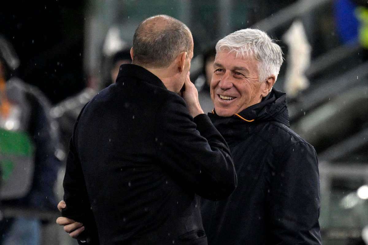 Allegri e Gasperini si salutano sorridendo