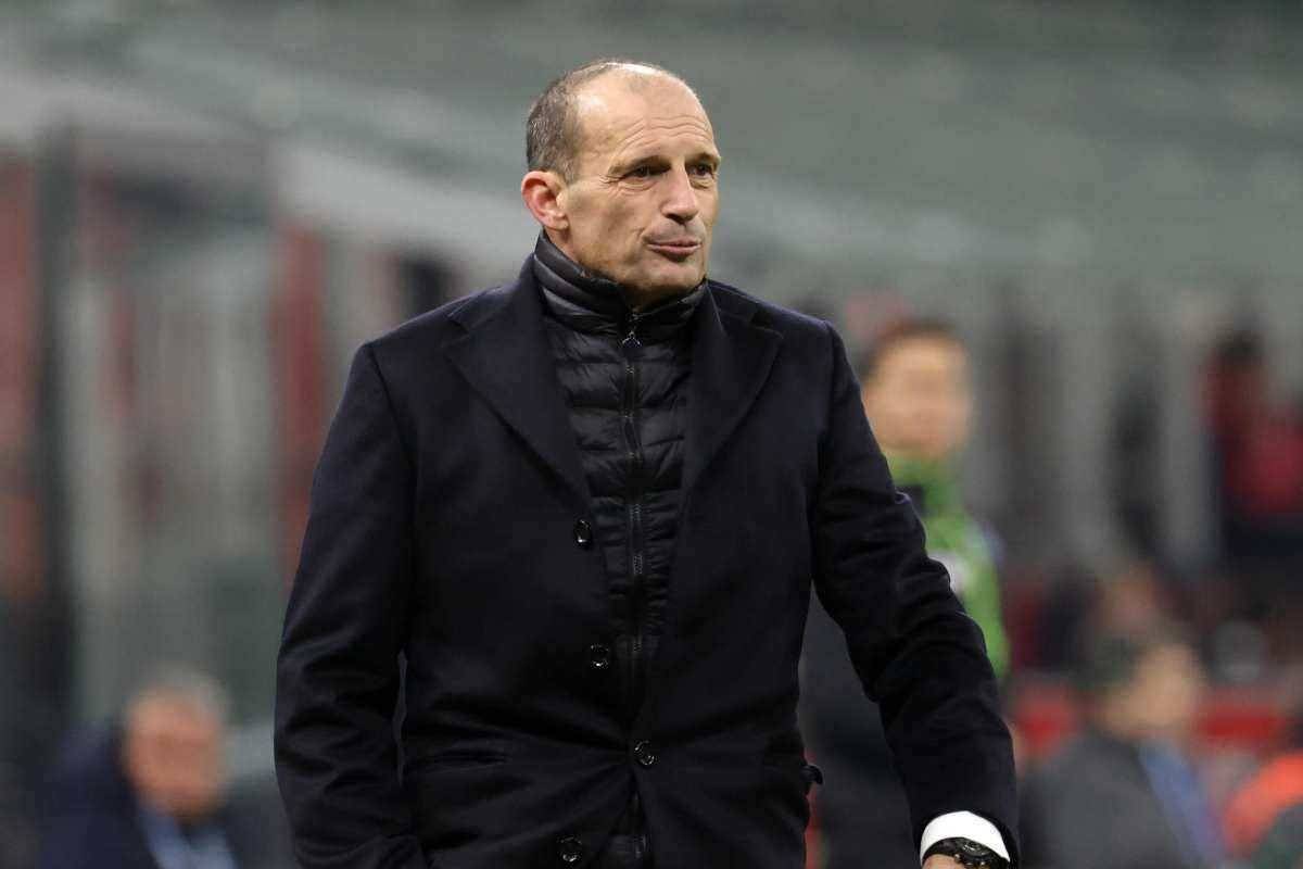 Allegri durante una partita del Milan