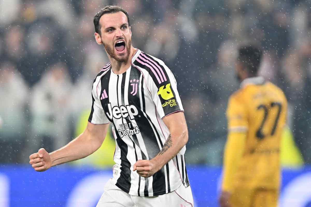 Gatti esulta dopo un gol con la Juve