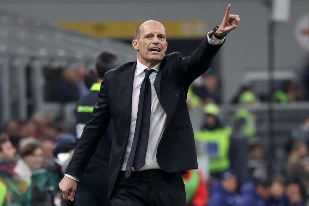 Allegri durante una partita del Milan