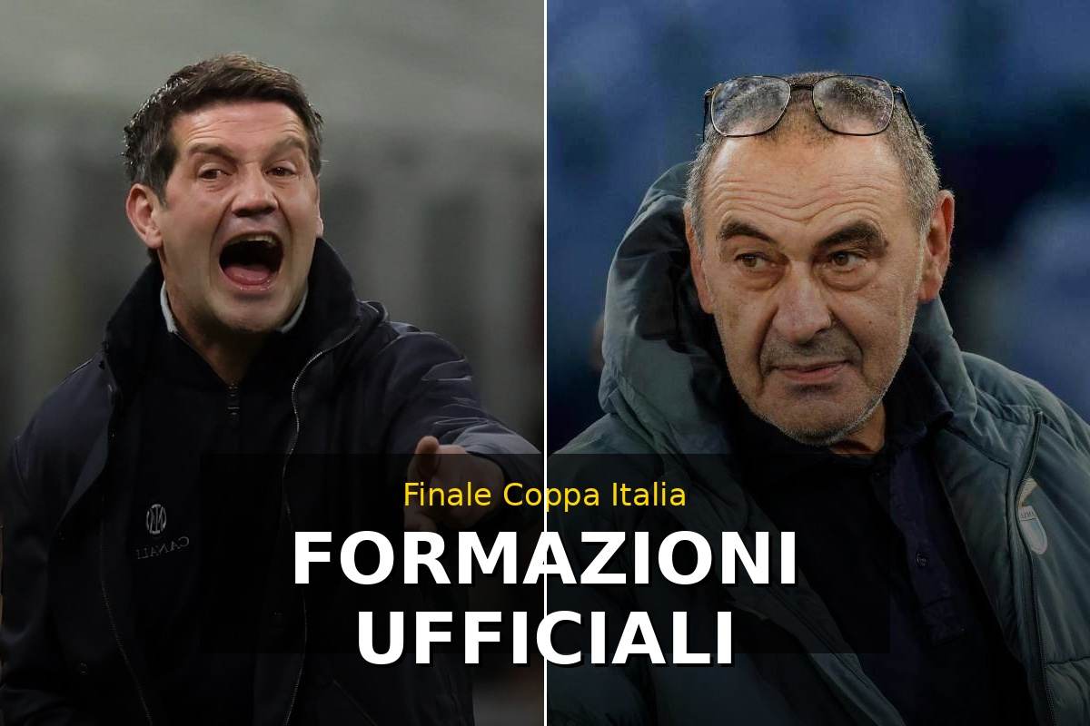 Grafica formazioni ufficiali Lazio-Inter finale Coppa Italia