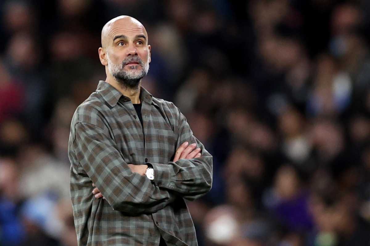 Pep Guardiola durante una partita del Manchester City