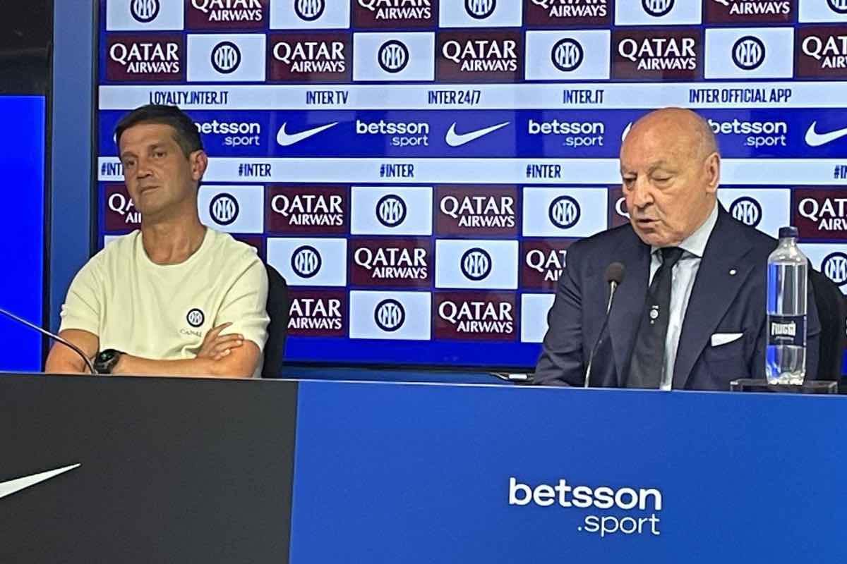 Inter, conferenza Marotta e Chivu